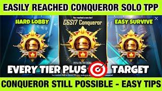 TPP SOLO DAY 12  EVERY TIER PLUS  TARGET - EASY CONQUEROR. HARD LOBBY SURVIVAL BEST TIPS - SOLO