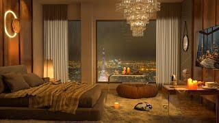 4K Smooth Jazz Piano Music in Paris Luxury Bedroom Ambience with Jazz Music for Relax and Study