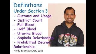 Hindu Marriage Act Section 3 Definitions Part 2