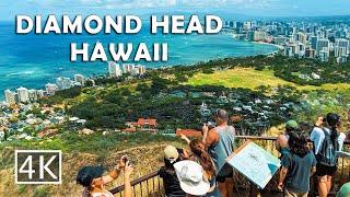 4K Volcanic Diamond Head Crater of Hawaii - Hiking to the Top