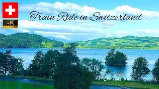 Spectacular Train Ride in Switzerland  4K  Oberwil to Goldau  Beautiful Views  Relaxing Music