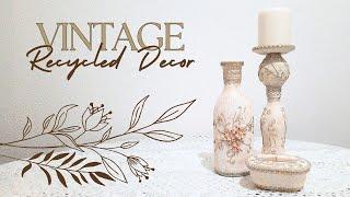 Creative Vintage Transformation - Recycling two glass bottles and a plastic container