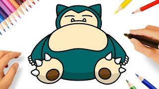 CÓMO DIBUJAR A SNORLAX FÁCIL PASO A PASO  POKÉMON