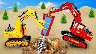 Crane Trucks Excavator Trucks manufacturing Super Long Well Drill Bits  Car Toy Stories