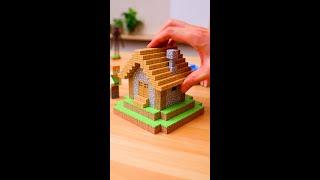 Minecraft House  Magnetic Papercraft #shorts