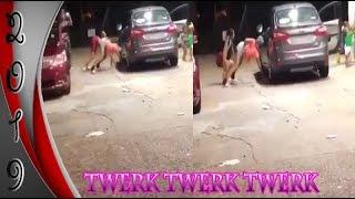 Women Twerking While the Babies try to Pump Gas