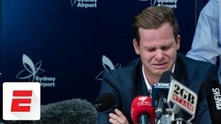 Banned Australia cricketer Steven Smith cries during emotional news conference  Cricinfo  ESPN