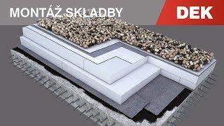 SKLADBA PLOCHÉ STŘECHY S HYDROIZOLACÍ Z PVC FÓLIE DEKPLAN 77 STABILIZOVANÁ KAMENIVEM