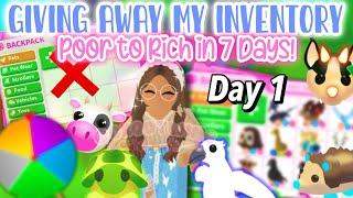 Growing My Adopt Me INVENTORY *Without Robux* Giveaway Day 1  Its Cxco Twins