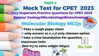 CPET 2023 Mock Test  Model Sample Questions for Zoology  Botany Molecular biology imp. MCQs