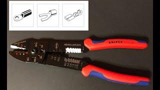 Knipex 9722240 Szczypce do zagniatania końcówek kablowych styków wtykowych konektorów płaskich