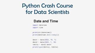 16 Python Crash Course for ML - Working with Date and Time  ML for Data Science