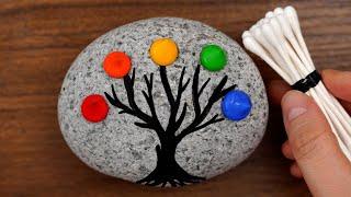 Simple & Easy Acrylic Painting on Stone｜Step by Step｜Painted Rocks｜Satisfying 1248