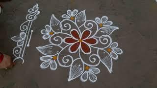 daily muggulu 5*3dots small beautifulkolam easy rangoli design Anusworld simple rangoli