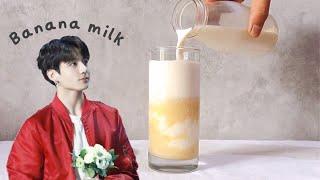 Jungkook Banana milk  korean real banana milk recipe