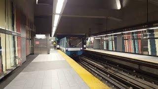 Sortie du métro de Montréal STM la ligne 2 orange tout le trajet MR-73