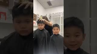 Cutting 2 kids hair cuts at the same time