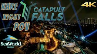 RARE Catapult Falls Night Ride POV @ SeaWorld San Antonio During VIP Party 2-29-24