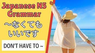 JLPT N5 Japanese Grammar Lesson ～なくてもいいです How to say Dont have to  in Japanese 日本語能力試験