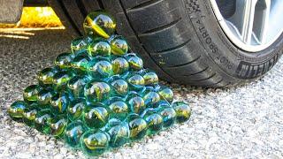 Crushing Crunchy & Soft Things by Car EXPERIMENT CAR vs MARBLES CUBE