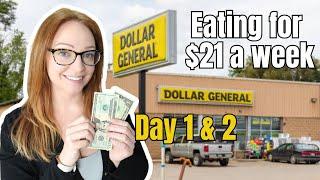 Eating for $21 a Week at Dollar General Day 1 & 2