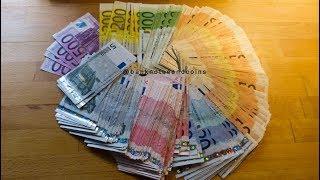 Counting Stack of old EURO banknotes