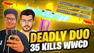 DEADLY DUO IS BACK   35 KILLS + WWCD  BGMI HIGHLIGHT  PUBG MOBILE  BGMI IPHONE 13 PRO GAMEPLAY