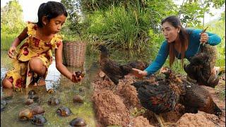 Top more survival in forest- Catch chicken & Pick a lot snail for food- Cooking chicken soup +3 food