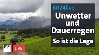 Unwetter in Bayern Dauerregen und Schnee - So ist die Lage  BR24live