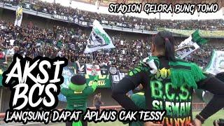 Datangi Tribun BCS Cak Tessy kagum melihat Aksi Brigata curva sud ini Persebaya vs pss sleman