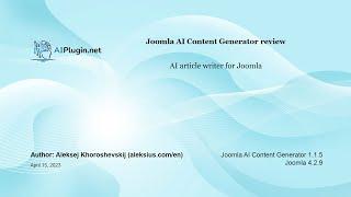 Joomla AI Content Generator – AI article writer