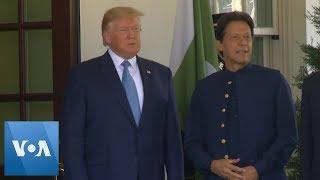 US President Donald Trump Greets Pakistans Prime Minister Imran Khan at the White House