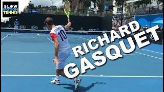 Richard Gasquet - Backhands in 4K back perspective 2017