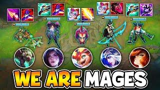 WE PLAYED 5 ADCS BUT BUILD ONLY AP ITEMS WE ARE SECRETLY MAGES