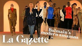 BALMAIN OLIVIER ROUSTEING’s lesson in THIGH HIGH BOOTS and 80s bling⎜La Gazette