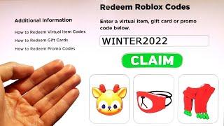 +5 *NEW* Roblox PROMO CODES 2022 All FREE ROBUX Items in DECEMBER + EVENT  All Free Items on Roblox