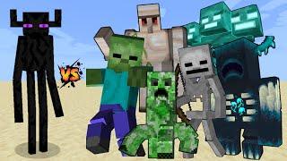 Titan Enderman Ender Colossus vs All Titan mobs in Minecraft - Minecraft Mob Battle