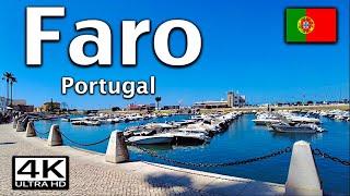 Faro Algarve Portugal Walking tour - 2024  4K Ultra HD 