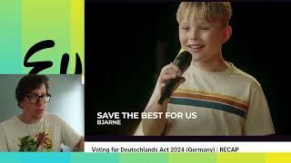 *A Big Step Up* Voting für Deutschlands Act 2024 Germany 5 Songs  RECAP #reaction #jesc2024