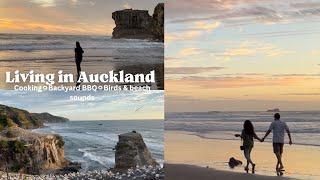 New Zealand Vlog  Living in Auckland  Cooking Backyard BBQ Birds & beach sounds