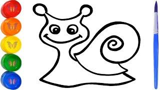 How to draw a snail for kids  Раскраска улитка для детей  Bolalar uchun chizmalar