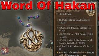 Diablo IV Unique Items - Word Of Hakan Rogue Amulet