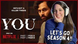 REACTION  YOU Season 4 Part 1  Official Trailer  Netflix