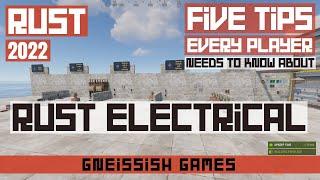 RUST Electricity Tutorial  Five Electrical Tips That EVERY PLAYER Needs to Know 2022