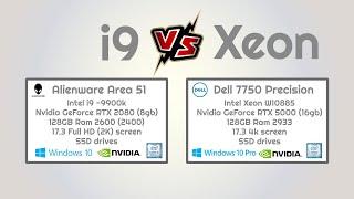 Intel i9 v Xeon w10885 processor. Ultimate laptop comparison. Alienware Area 51 v Dell 7750