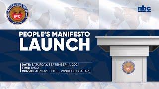 MANIFESTO LAUNCH - INDEPENDENT PATRIOTS FOR CHANGE 14 September 2024