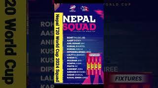 Nepal Icc Mens T20 World Cup 2024 Squad  Nepal cricket world cup squad #nepalicricket #t20worldcup