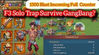 F2P T3 Solo Trap Vs Double Counter Blast Gangbang 3 Way KvK  Lords Mobile