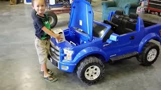 Kruz Fixing The Power Wheel Ride On Ford F-150 Changing The Battery