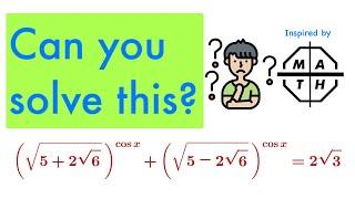 A cool exponential equation with cosine and double square roots